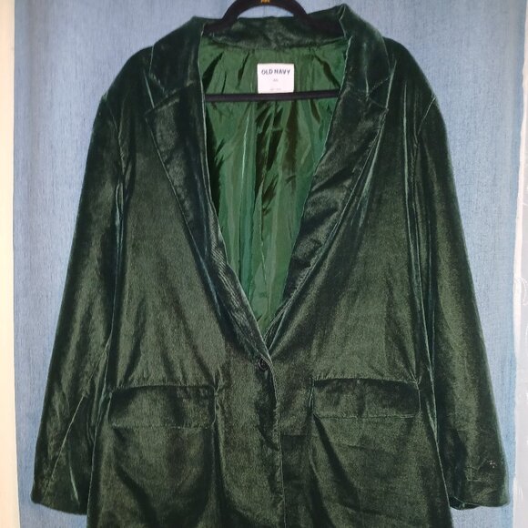 Green Velvet Blazer - Picture 1 of 4